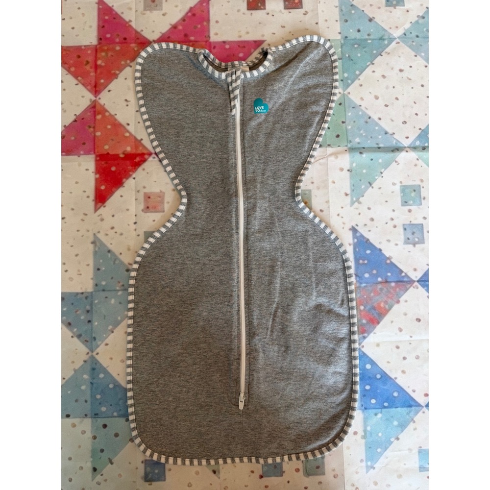 Love To Dream Swaddle UP Original Gray Striped Baby Sleep Sack Small 8-13 lbs